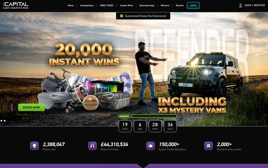 Capital Carp Competitions website screenshot